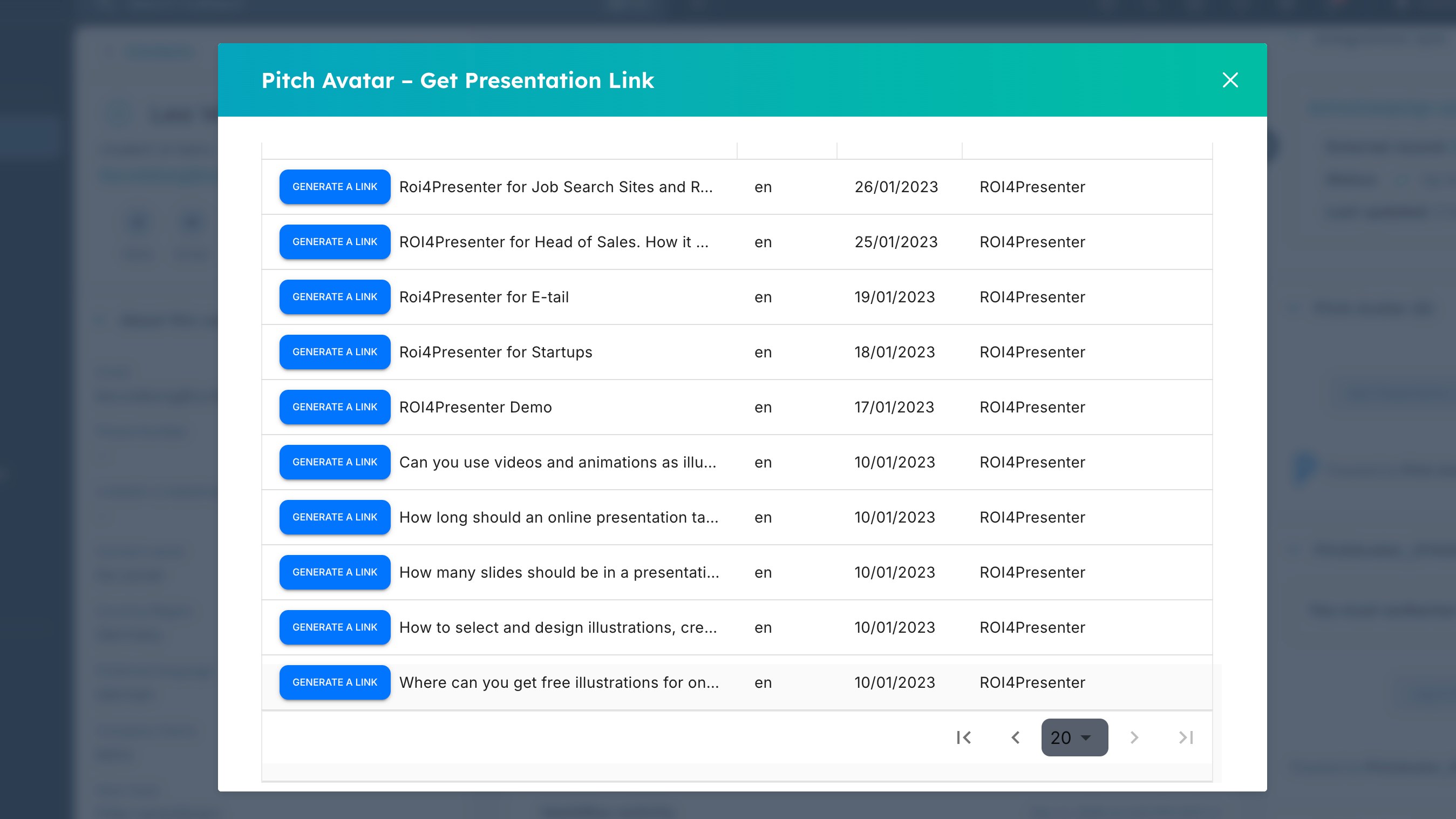Choosing a presentation